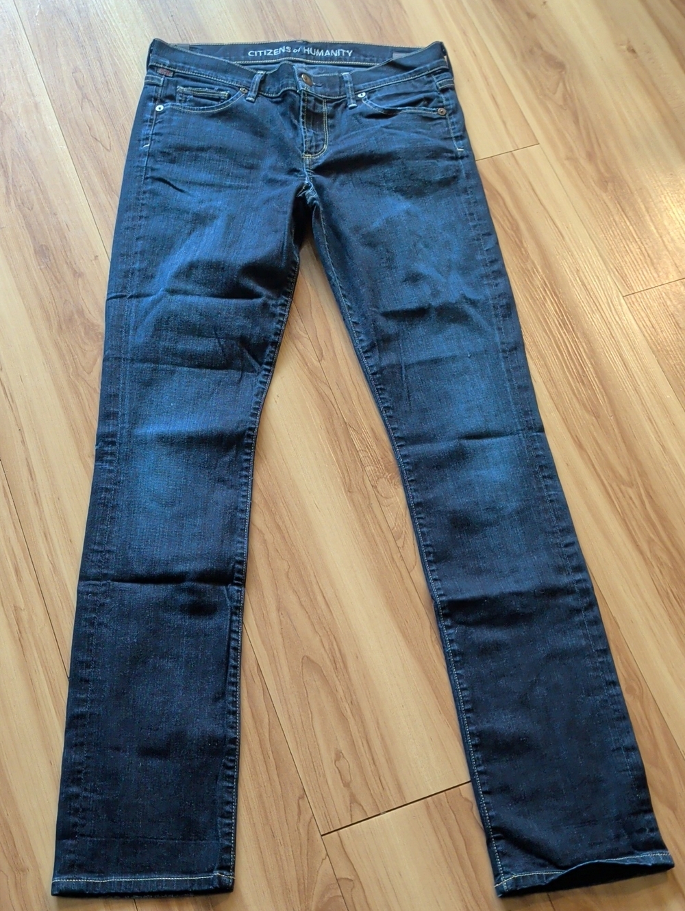 Citizens of Humanity Women's Dark Blue Straight Leg Jeans